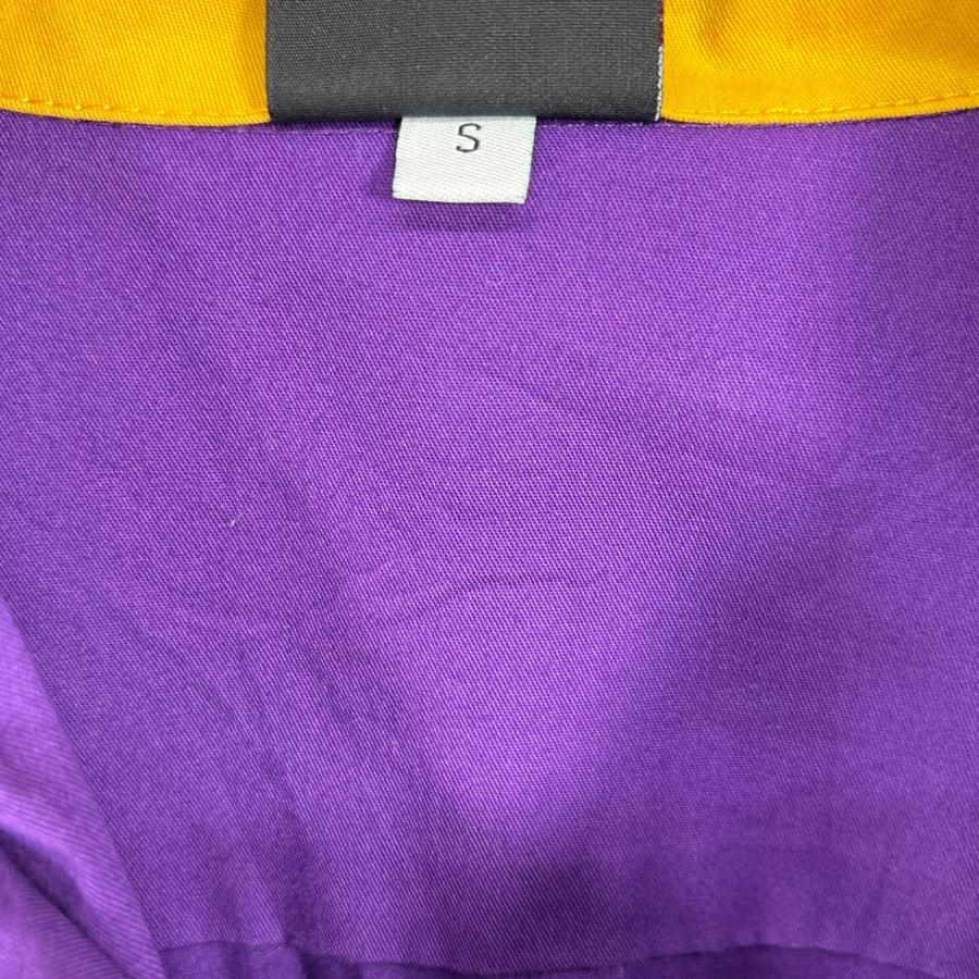 古着 ヒルトン HILTON 半袖シャツ ボーリング 刺繍 胸ポケ S パープル