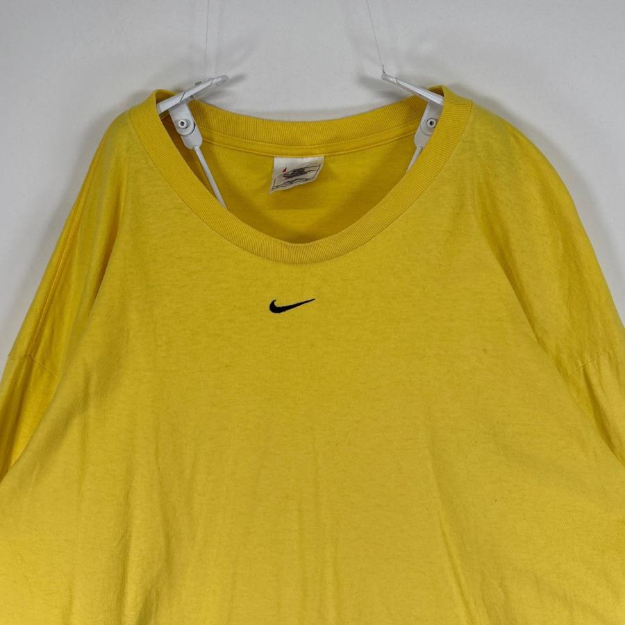 00s 90s NIKE Tシャツ センターロゴ 古着 90s NIKE フェイク パッチ ロゴ Tシャツ L 古着【30off】 - 古着