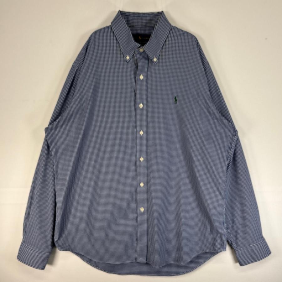 新品タグ付き☆ラルフローレン 長袖ボタンダウンシャツ コットン ホース刺繍 L 古着 ラルフローレン RALPH LAUREN 長袖シャツ ロゴ 刺繍 ボタンダウン