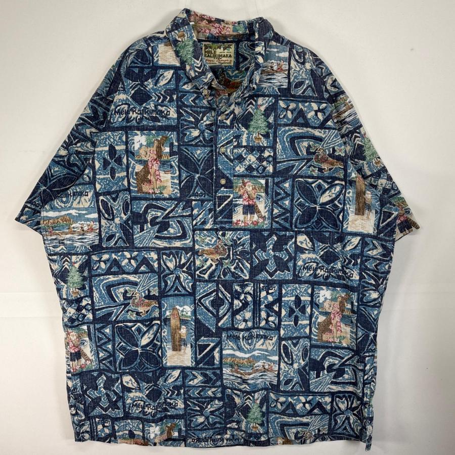 古着 レインスプーナー REYNSPOONER 半袖シャツ グランパ サンタ 