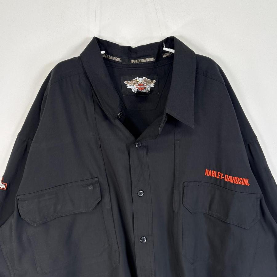 Harley Davidson 80sビンテージロゴ入り長袖シャツ襟付き 古着 ハーレーダビッドソン HARLEY DAVIDSON 長袖シャツ ロゴ ワッペン
