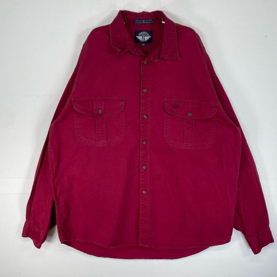 古着 90's/90年代 ドッカーズ DOCKERS 長袖シャツ ロゴ 刺繍 ワーク