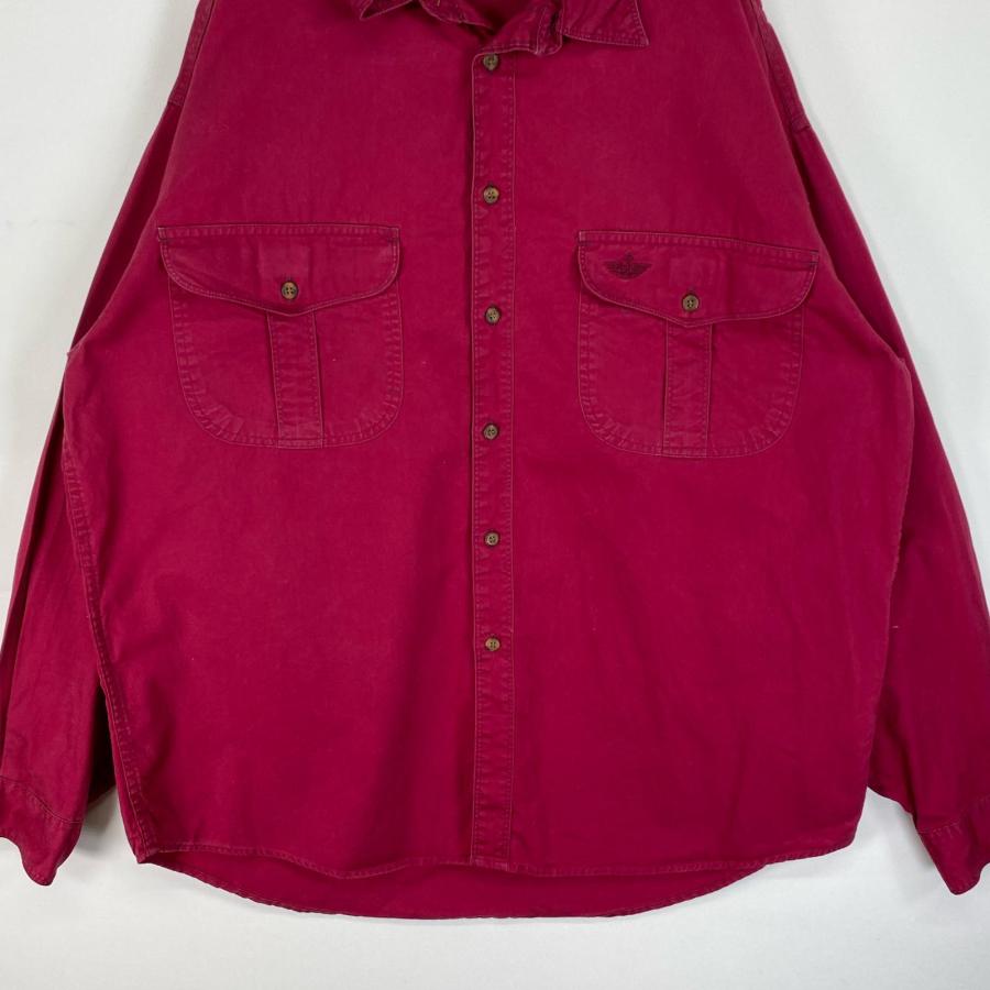 古着 90's/90年代 ドッカーズ DOCKERS 長袖シャツ ロゴ 刺繍 ワーク