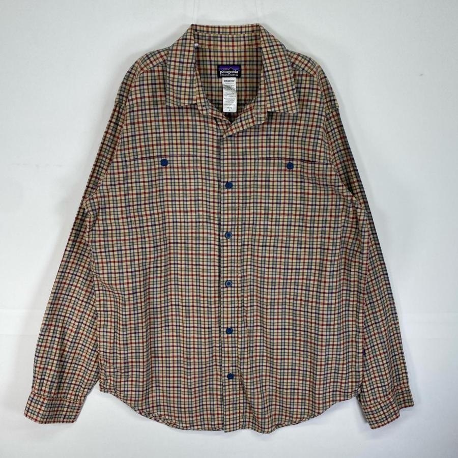 patagonia（パタゴニア） 古着 長袖シャツ チェック ワンポイント ロゴ