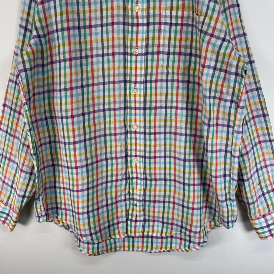 y*m様 Brooks Brothrrs ブルックスブラザーズ チェックBD長袖 BROOKS BROTHERS（ブルックスブラザーズ） 古着 長袖シャツ リネン 346