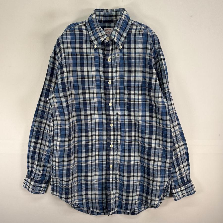 Brooks Brothers ブルックスブラザーズ　長袖リネンシャツ　L BROOKS BROTHERS（ブルックスブラザーズ） 古着 長袖シャツ リネン