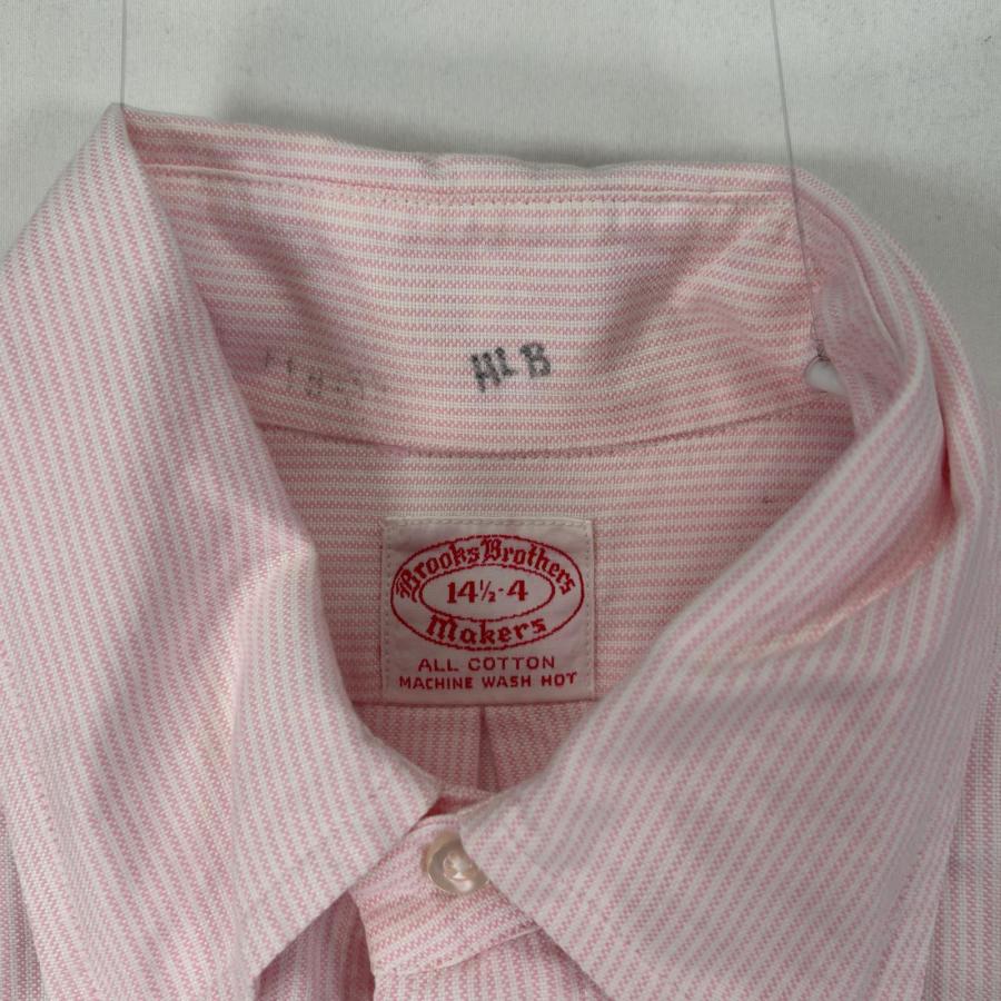 古着 60's/60年代 ヴィンテージ ブルックスブラザーズ Brooks Brothers 長袖シャツ ボタンダウン 胸ポケット 6ボタン S  ベージュ系 ストライプ メンズ BROOKS BROTHERS（ブルックスブラザーズ） 古着 60's/60年代