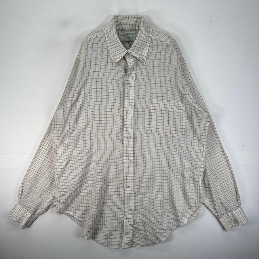 古着 70's/70年代 ヴィンテージ ブルックスブラザーズ Brooks Brothers 長袖シャツ ボタンダウン 6ボタン  ブルー系 ストライプ メンズ BROOKS BROTHERS（ブルックスブラザーズ） 古着 70's/70年代