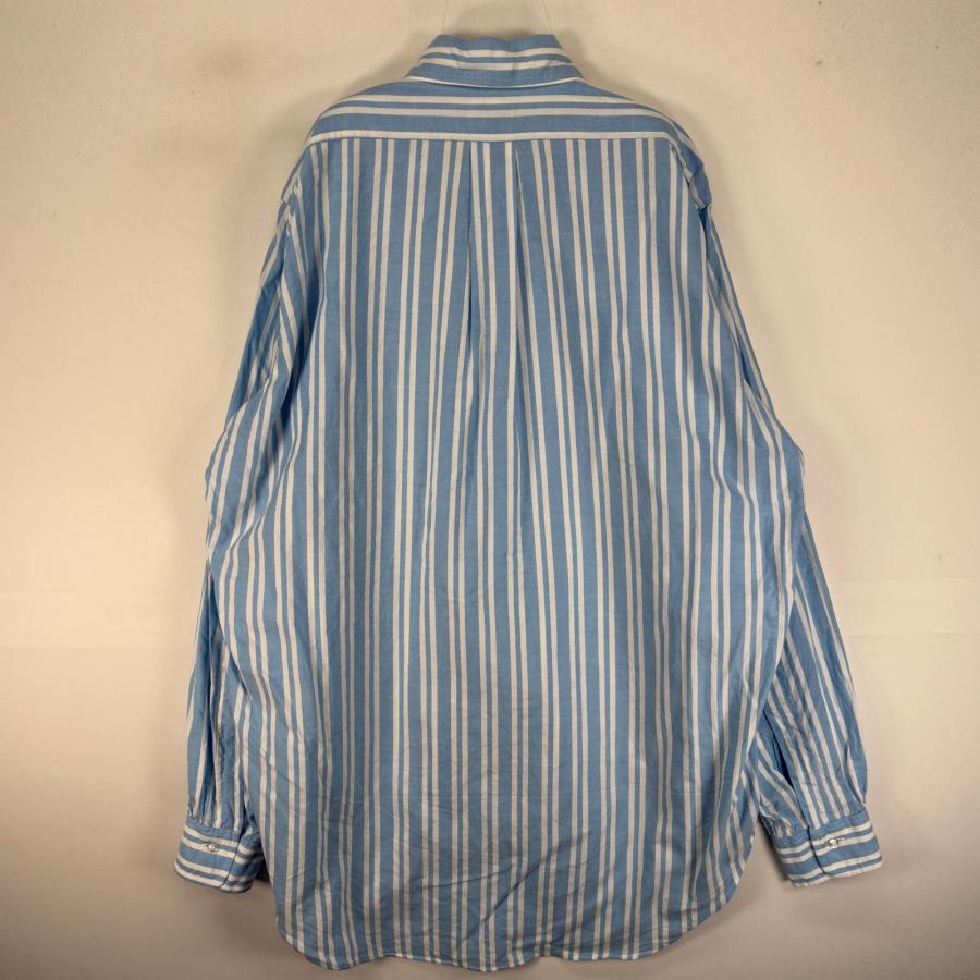 古着 ブルックスブラザーズ Brooks Brothers USA製 長袖シャツ ボタンダウン 胸ポケット M  ブルー系 ストライプ メンズ BROOKS BROTHERS（ブルックスブラザーズ） 古着 Brooks Brothers USA製