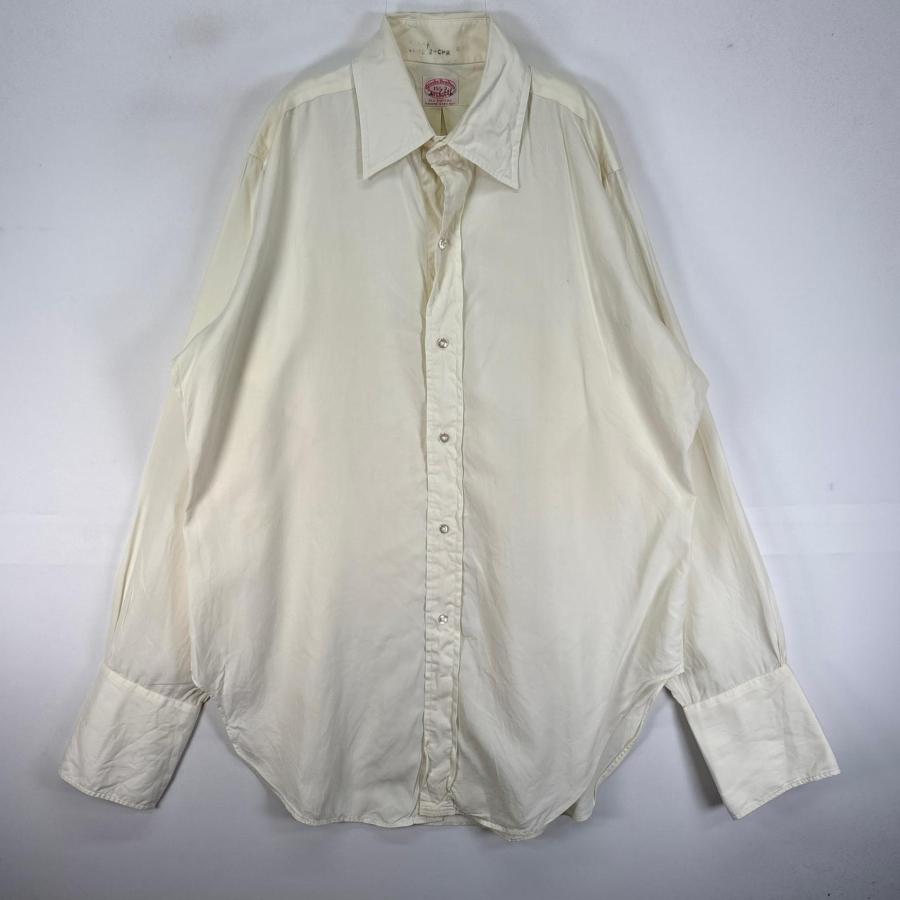 古着 60's/60年代 ヴィンテージ ブルックスブラザーズ Brooks Brothers 長袖シャツ Makers M  イエロー系 無地 メンズ BROOKS BROTHERS（ブルックスブラザーズ） 古着 60's/60年代
