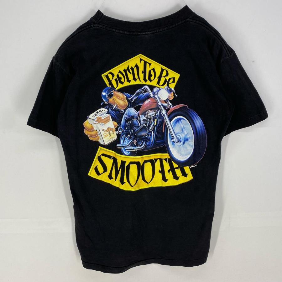 古着 90's/90年代  CAMEL USA製 半袖Tシャツ ロゴプリント 胸ポケット シングルステッチ XL  ブラック系 バックプリント メンズ | 