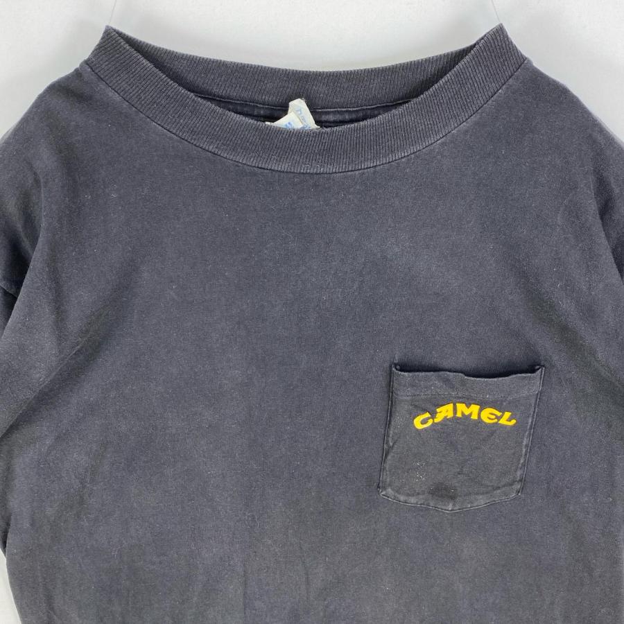 古着 90's/90年代  CAMEL USA製 半袖Tシャツ ロゴプリント 胸ポケット シングルステッチ XL  ブラック系 バックプリント メンズ |  | 02
