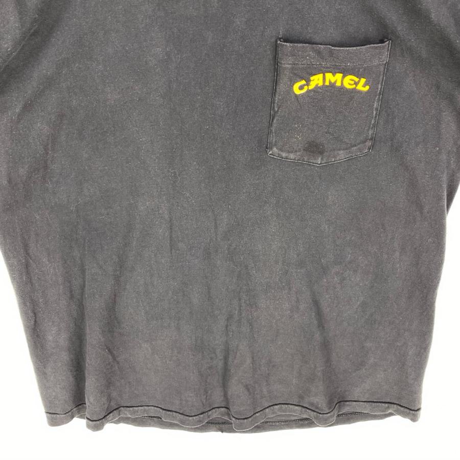 古着 90's/90年代  CAMEL USA製 半袖Tシャツ ロゴプリント 胸ポケット シングルステッチ XL  ブラック系 バックプリント メンズ |  | 03