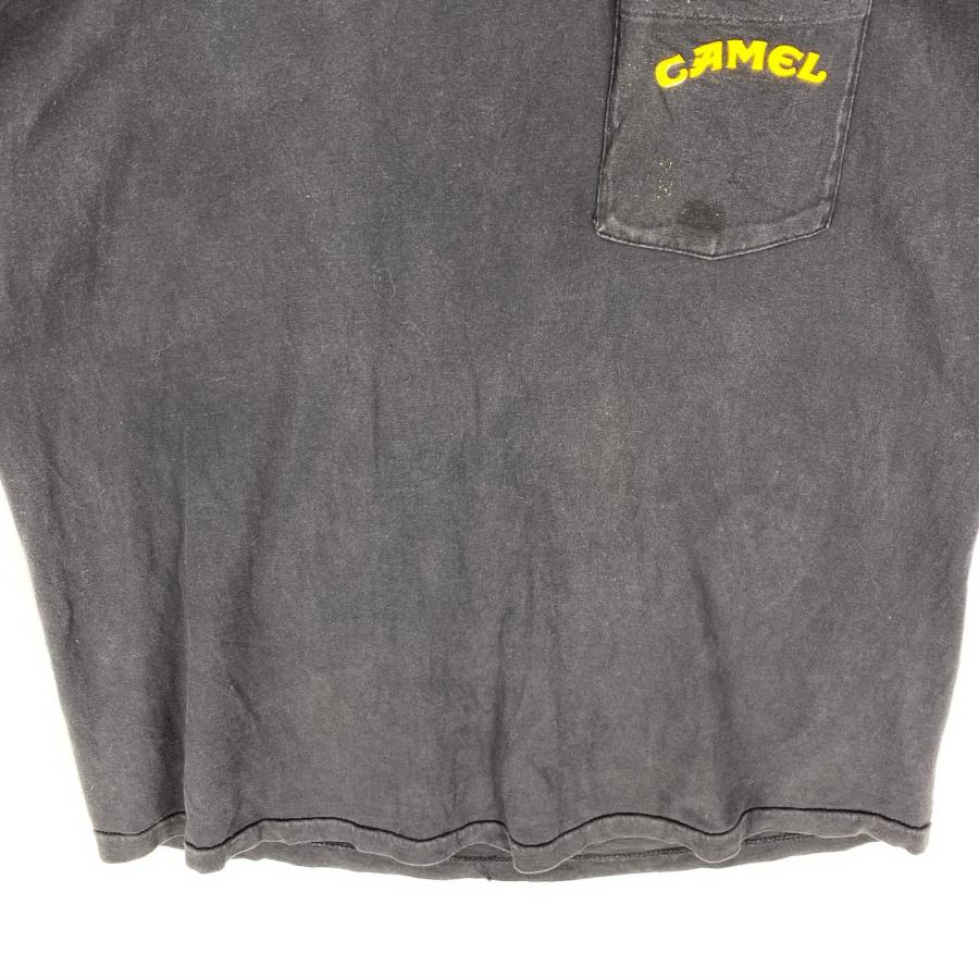 古着 90's/90年代  CAMEL USA製 半袖Tシャツ ロゴプリント 胸ポケット シングルステッチ XL  ブラック系 バックプリント メンズ |  | 04