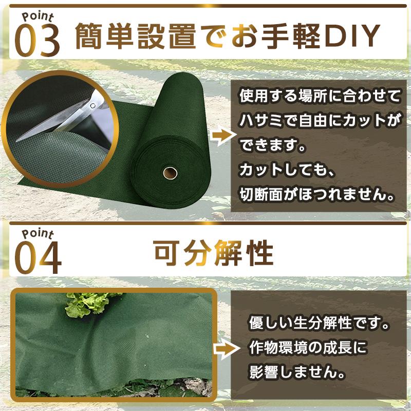 超高耐久 防草シート 1mx50m 高密度150g 固定ピン付き 長期間敷き直し