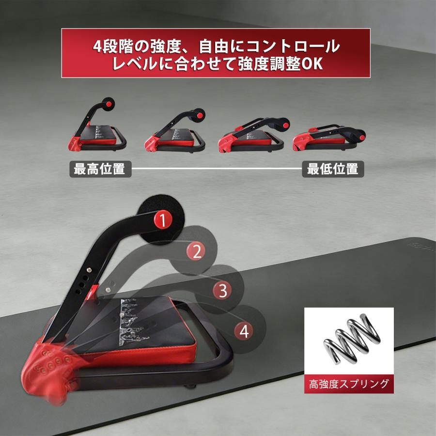 シットアップベンチ 黒と赤 調整可能 腹筋マシン 腹筋器具 筋トレ器具 ダイエット器具 シットアップベンチ