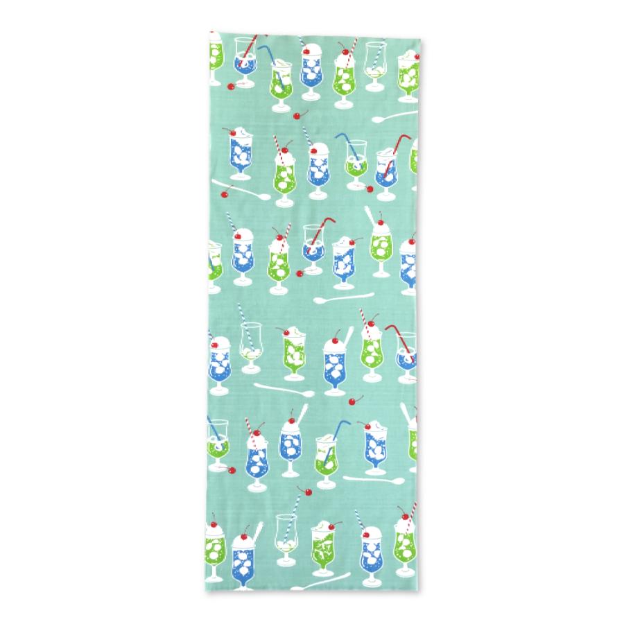 てぬぐい cankeri クリームソーダ ほつれない加工可能|niko-towel|02
