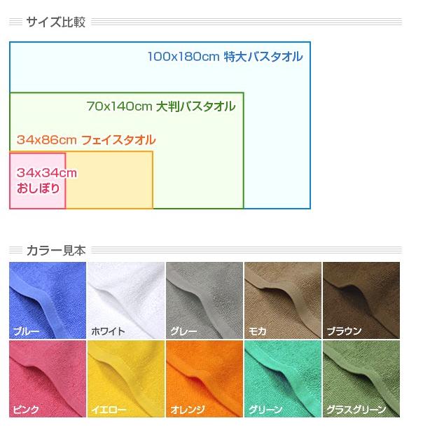 業務用 カラー フェイスタオル 240匁 10枚セット 色の組み合わせ