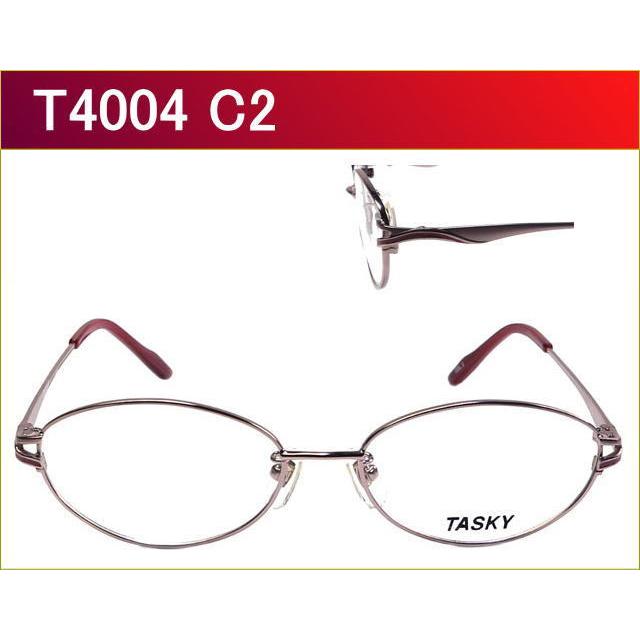 1494円 スペシャルオファ 女性用メタルフレームメガネセット Tasky T4004 C2 ピンク 度付きメガネレンズ付き 近視 乱視 遠視 老眼鏡に対応
