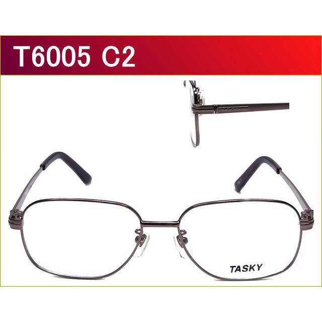 普通サイズのメタルフレーム　【TASKY】　T6005  C2　ブラウン　度付きメガネ（近視 遠視 乱視 老眼鏡に対応）　眼鏡レンズ付き｜nikomega