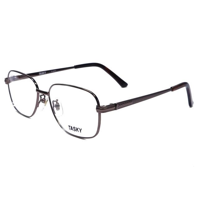 普通サイズのメタルフレーム　【TASKY】　T6005  C2　ブラウン　度付きメガネ（近視 遠視 乱視 老眼鏡に対応）　眼鏡レンズ付き｜nikomega｜02
