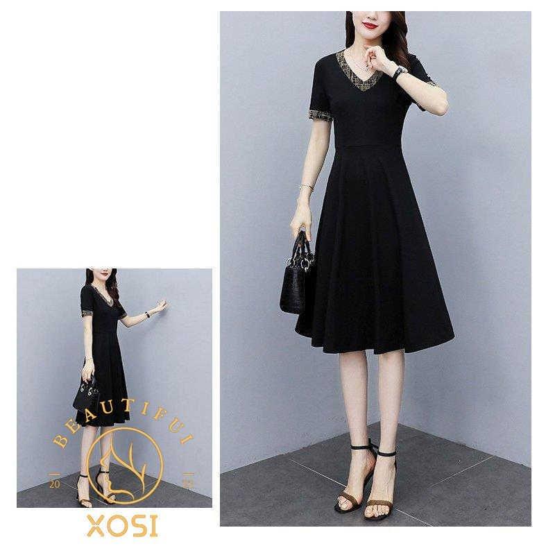 ランキング第1位 ワンピース レディース 40代 きれいめ 膝丈ワンピース 春夏 着痩せ 黒 大人上品 Vネック お出かけ 半袖ワンピース 大きいサイズ Aラインスカートオシャ 30代 ワンピース サイズ Xl Www We Job Com