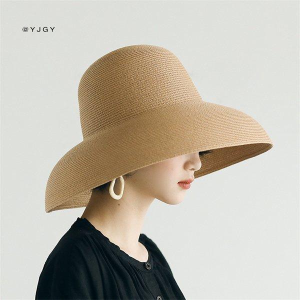 メーカー直売】 つば広ハット レデイース 麦わら帽子 漁師の帽子 春夏 おしゃれ ハット 折りたたみ たためる ファッション UVカット 紫外線対策 旅行 小顔効果 日よけ 3色 麦わら帽子 ストローハット バックリボン UVカット 日焼け対策 小顔効果 旅行