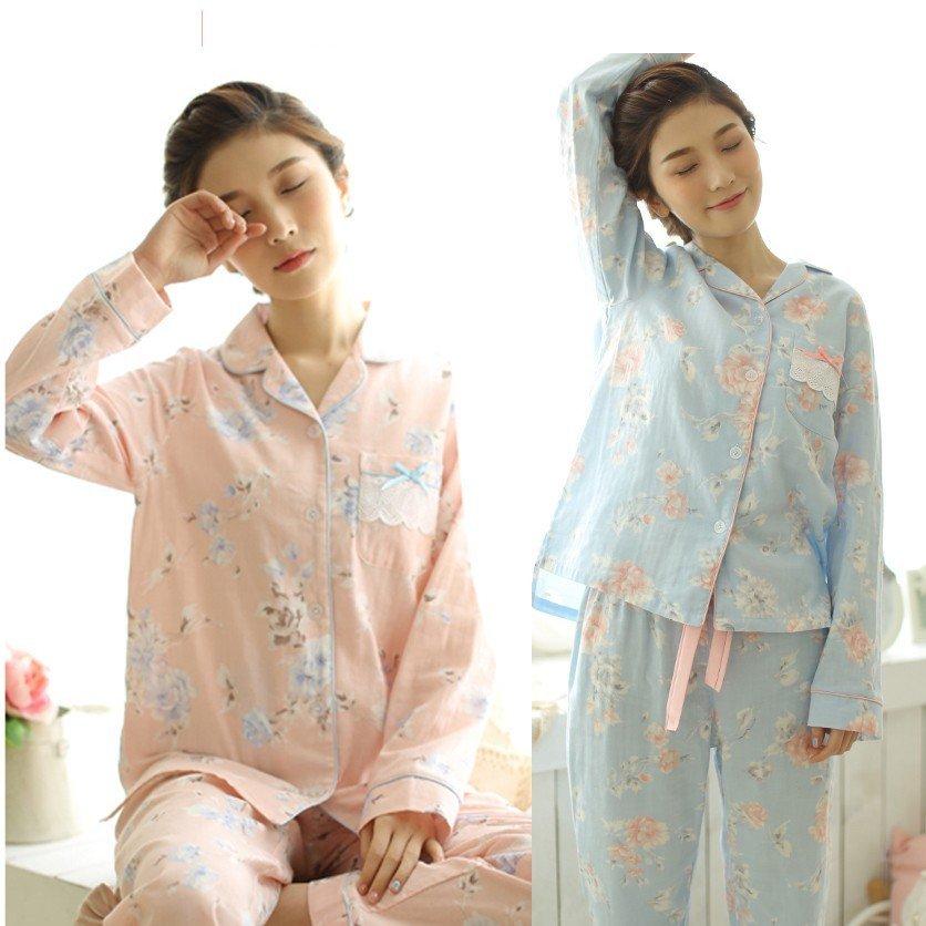 最大5000円offクーポン パジャマ レディース 長袖 パジャマ 前開き 春 秋 冬 パジャマ 綿100 襟付き 花柄 上下セット パジャマ レディースルームウエア 部屋着 Hanagrocare Com