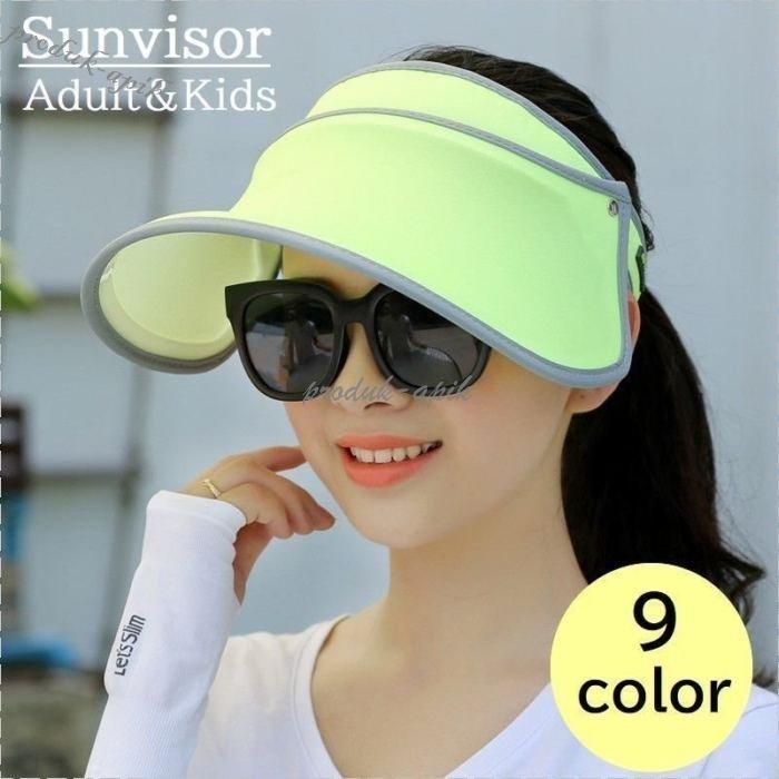 サンバイザー 帽子 大人用 子供用 レディース メンズ キッズ つば広 クリップ式 紫外線対策 日焼け防止 日よけ UVケア 無地 シンプル おしゃれ