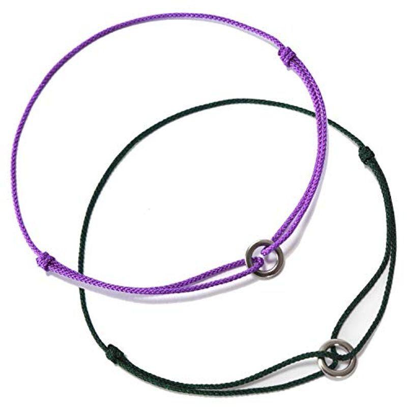 21超人気 Hyunカラーコードアンクレット ペア2点セット つけっぱなし 肌アレルギー対応 調節可能 4 パープル ボトルグリーン Syga Es