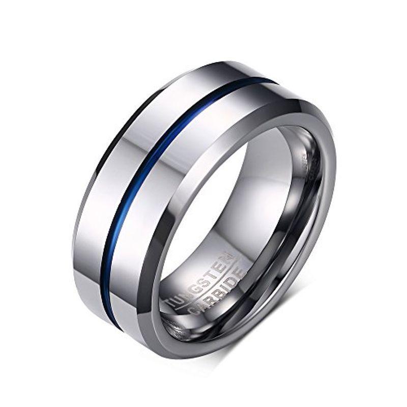 腕時計 アクセサリー 西日本産 Rockyu アクセサリー タングステンリング メンズ シルバー ブランド 青 指輪 シンプル ファッション 婚約 結婚指輪 平打つ つや消 Vhxio5schl Wrestlesquare Com