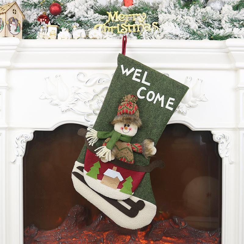 クリスマス 装飾 ソックス お菓子 入れ 子供 子ども ギフト 靴下 飾り プレゼント用 暖炉 可愛い サンタブーツ 置物可愛 掛け物 装飾 3枚｜nikonikosabisu-store｜03