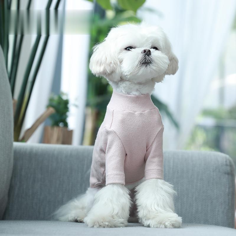 小中型犬服 洋服ペットウェア服 犬ロンパース 暖かい 長袖4脚ソフトパジャマ/ボーダー ロングTシャツ ドッグウェア カバーオール 部屋着 長袖｜nikonikosabisu-store｜04