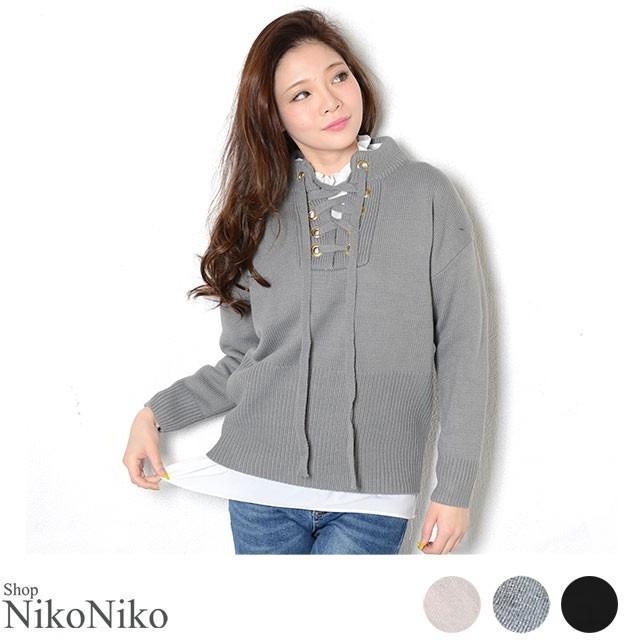半額セール レースアップボトルネックネックニット Ma 長袖 コーディネート レディース レースアップニット ボトルネック ハイネック トレンド 17sstcn0230 Shop Nikoniko 通販 Yahoo ショッピング