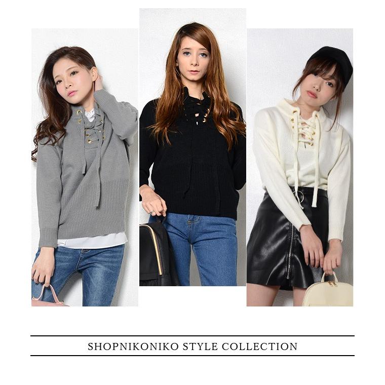 半額セール レースアップボトルネックネックニット Ma 長袖 コーディネート レディース レースアップニット ボトルネック ハイネック トレンド 17sstcn0230 Shop Nikoniko 通販 Yahoo ショッピング