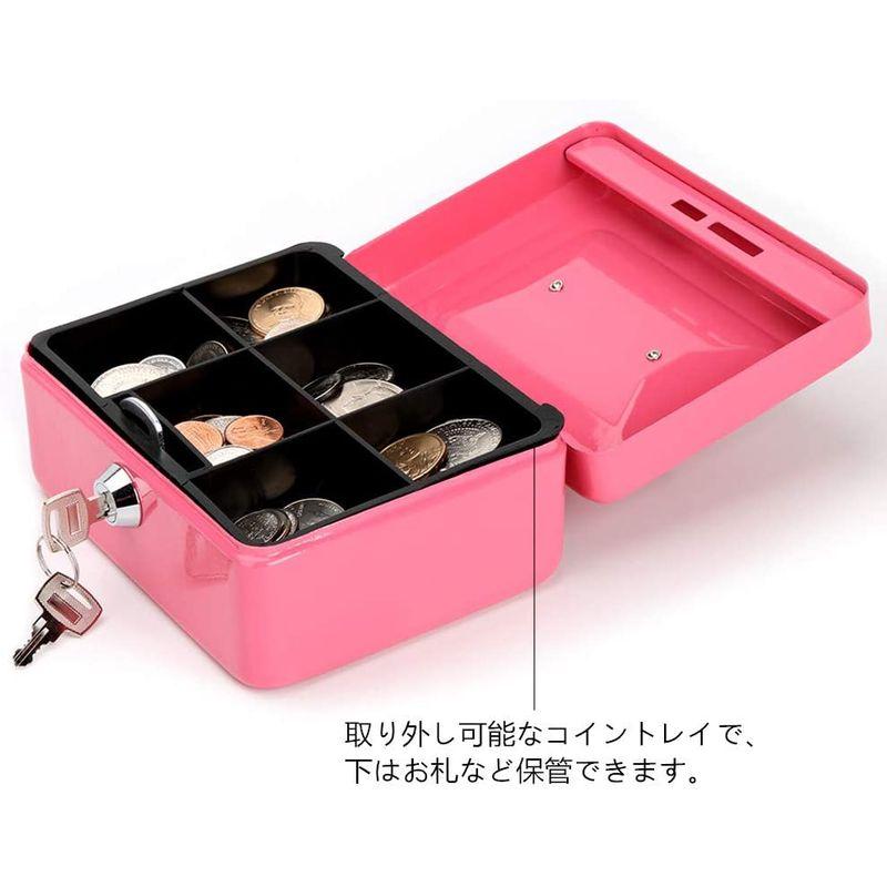 春夏新作Jssmst(ジェスマット) 手提金庫 キーロック式 CB0801S 軽量 金属製 B7サイズ 15x12x8cm ミニサイズ 子供 (ピン 金庫、キーボックス Jssmst ジェスマット 手提金庫 安心保管ボックス金属製 中古品