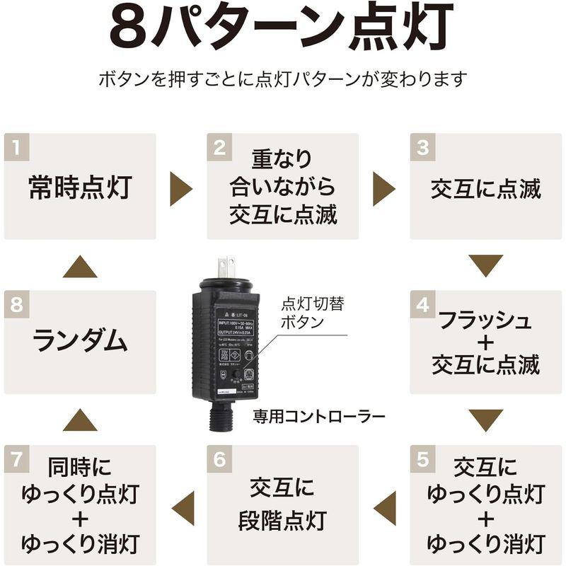 タカショー　イルミネーション　カーテン　96球　シャンパンゴールド