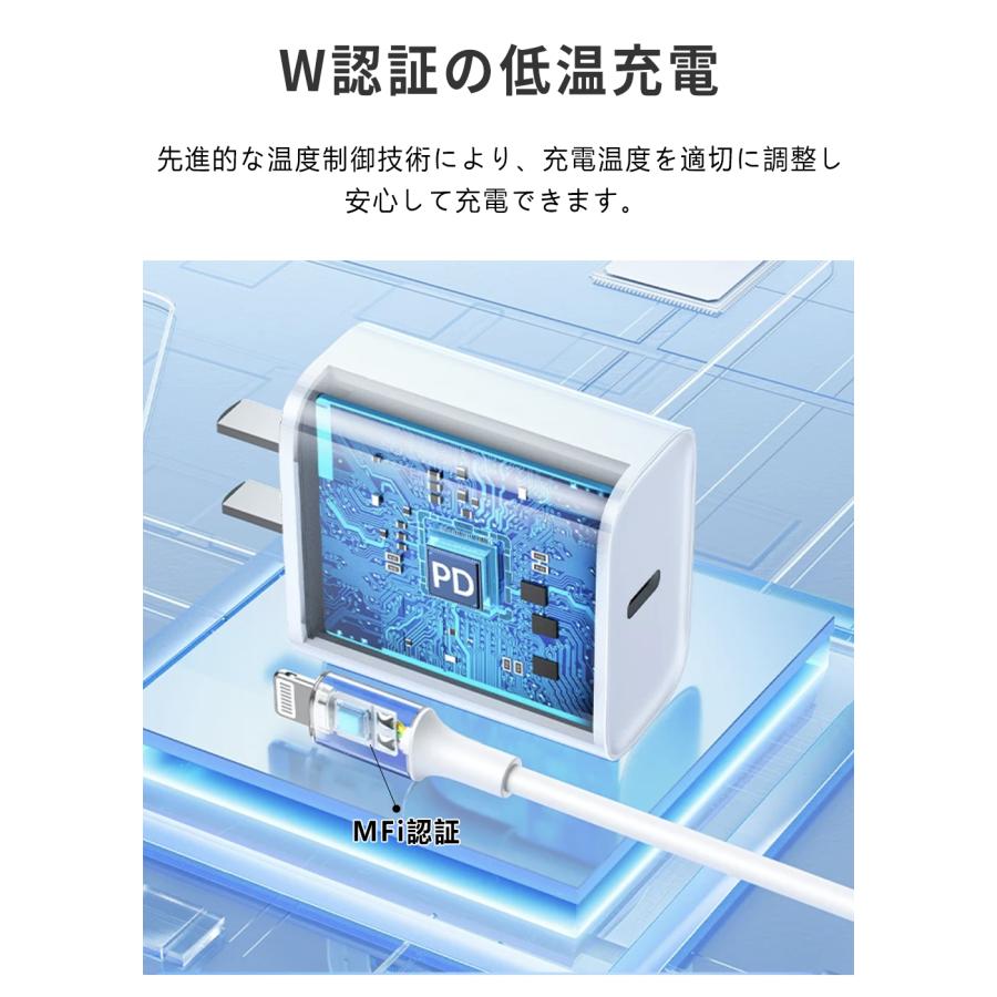 【全機種対応】急速充電 チップ冷却性能UP アイホン 充電器 タイプC 20W PD 急速充電器 PSE認証 PD充電器 iPhone ケーブル Type-C 充電器 USB-C アダプター｜nikonikoya2020｜07