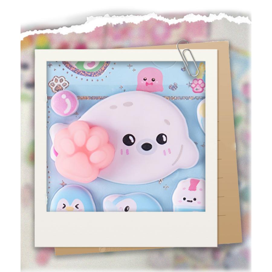 2026新柄登場】4枚入 ぷにぷに 肉球シール ねこ ぷくぷく肉球シール 熊