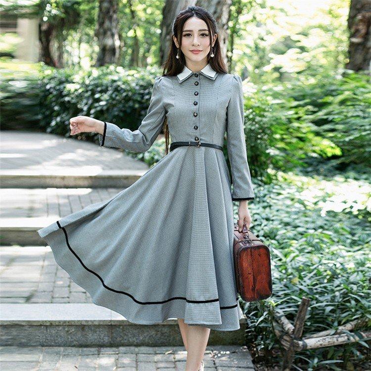 英国のお嬢様のように着ているクラシック一品 ワンピース マキシワンピース ロングワンピース Clq662 Adonia 通販 Yahoo ショッピング