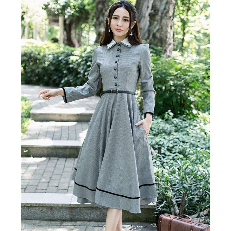 英国のお嬢様のように着ているクラシック一品 ワンピース マキシワンピース ロングワンピース Clq662 Adonia 通販 Yahoo ショッピング