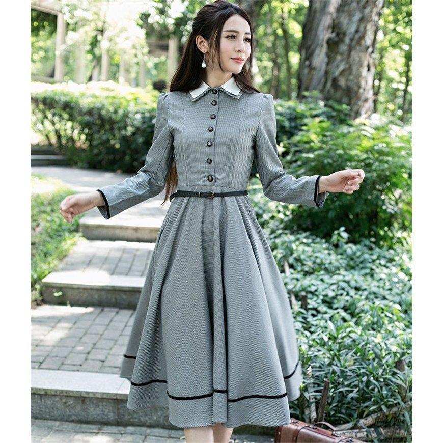 英国のお嬢様のように着ているクラシック一品 ワンピース マキシワンピース ロングワンピース Clq662 Adonia 通販 Yahoo ショッピング