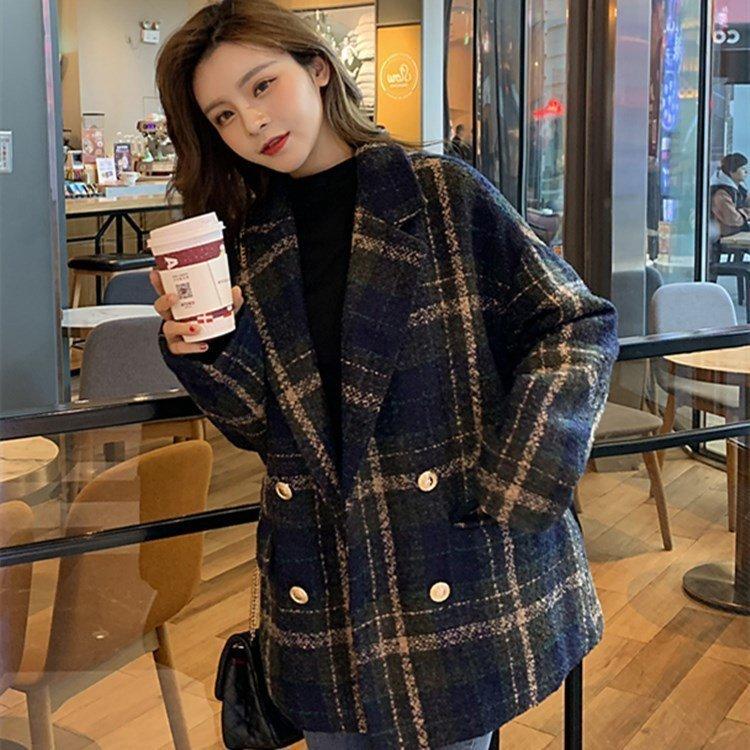 値下げ チェック柄コートツイード 秋冬 レディース チェスターコート チェスターコート 大人 オシャレ 着痩せ 通勤 アウター 韓国風 ラシャオーバー ショット丈スーツジャケット チェック柄 チェスターコート 40代 秋冬 レディース マタニティウエア Smssvg Org