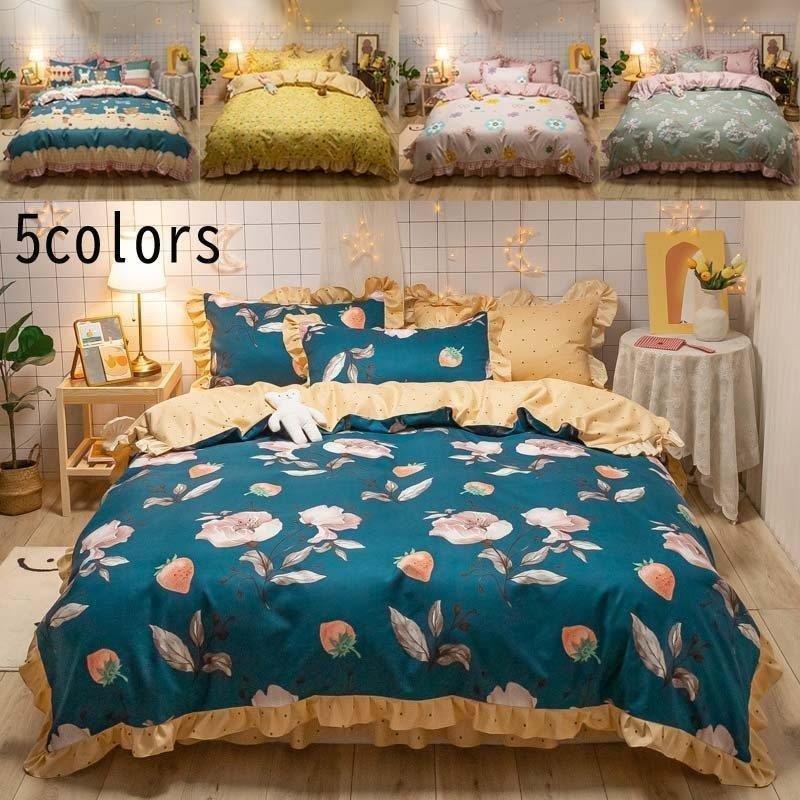 正規品質保証 新生活 敷き布団カバー 掛け布団カバー 四季通用 4点セット 掛け布団用 柔らかい フラットシーツ ベッドスカート 枕カバー 可愛い 寝具カバーセット 洗える プレゼント おしゃれ ベッド用品 リバーシブル 布団カバーセット マタニティウエア Smssvg Org