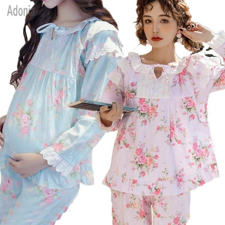 2色 マタニティーパジャマ 授乳服 夏 長袖 花柄 マタニティーパジャマ 綿大きいサイズ 妊娠 上下セット 授乳口付き ルームウェア 部屋着 ママ Iainlangsa Ac Id