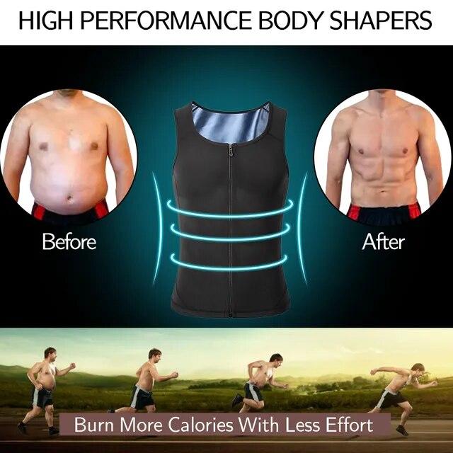 Mens Polymer Sauna Vest Sweat Body Shaper Slimming Compression