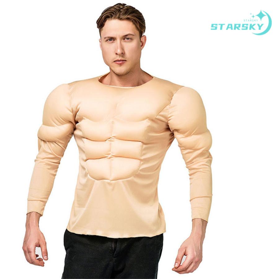 筋肉長袖Tシャツ 筋肉スーツ 袖付き コスプレ マッスル 筋肉長袖Tシャツ 筋肉スーツ 袖付き コスプレ マッスル