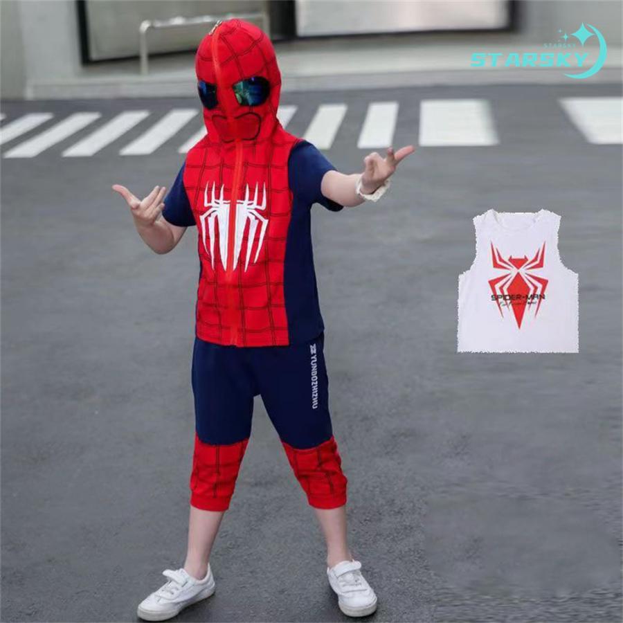 子供服 スパイダーマン　夏服　短袖　男の子 女の子 上下セット　キッズ　子供用　ハロウィン コスチューム　舞台仮装　｜nikotora｜13