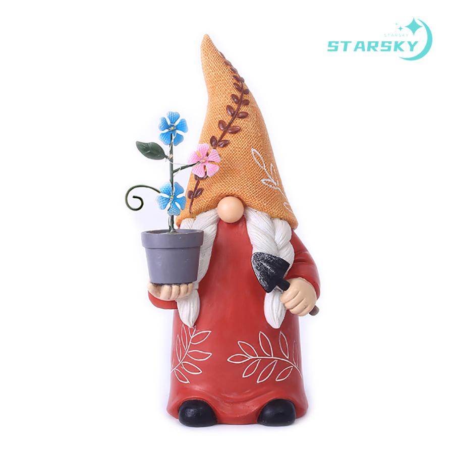 庭 ソーラーライト精霊と花 妖精 ノーム ガーデン用 屋外用ライト