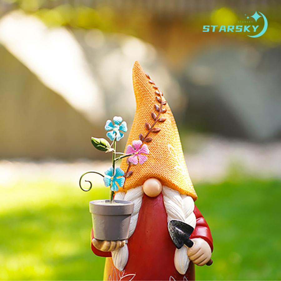 庭 ソーラーライト精霊と花 妖精 ノーム ガーデン用 屋外用